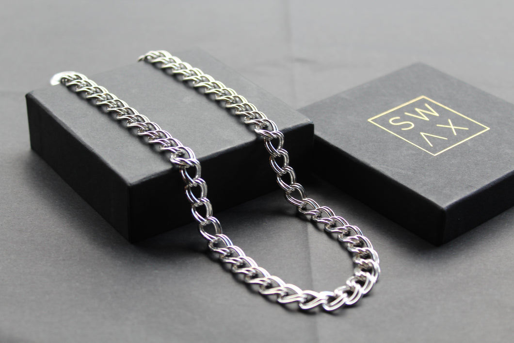 Chunky Silver  Double Linked Curb Chain