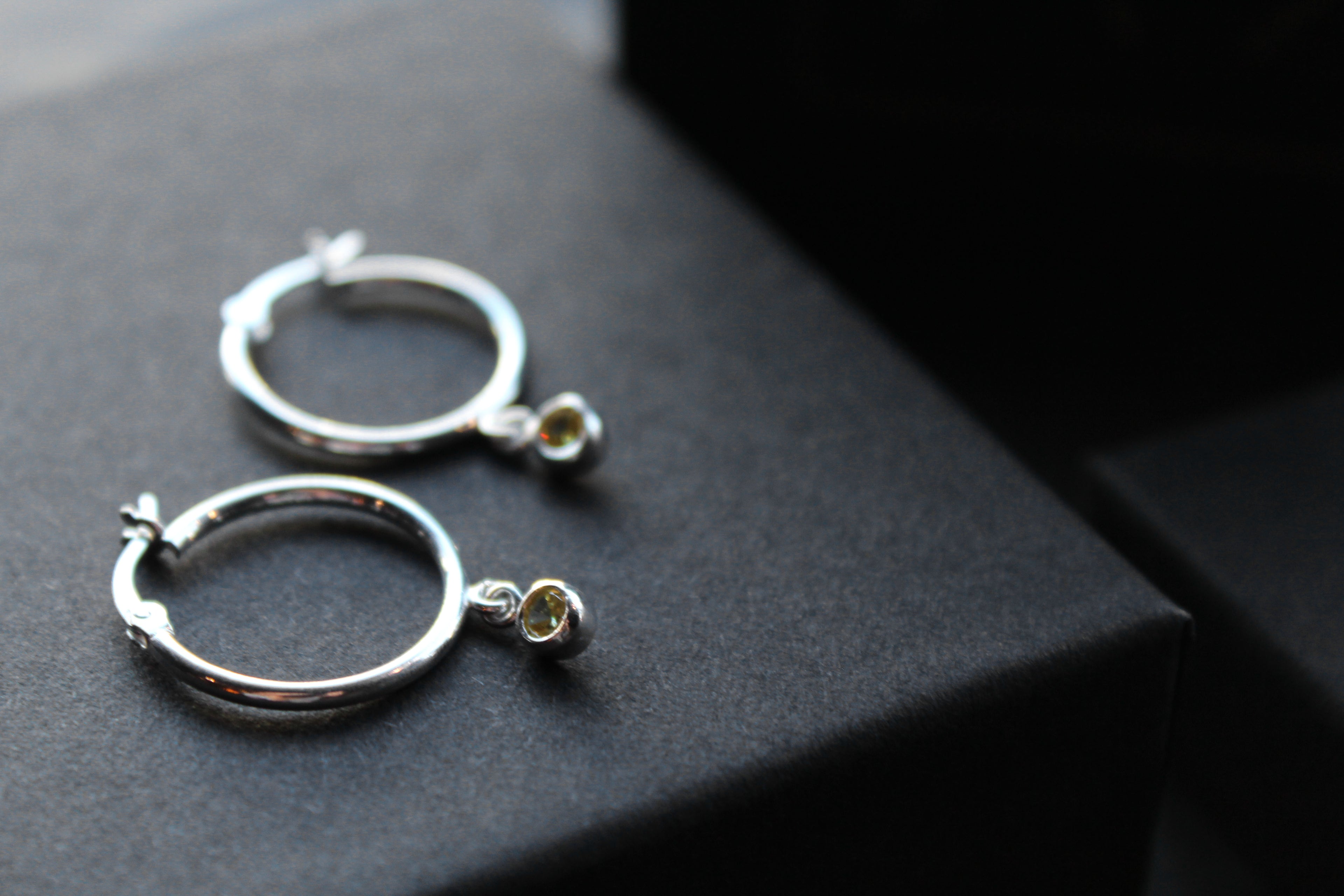 Citrine Coloured CZ  Huggies