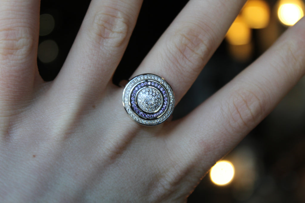 Cubic Zirconia Amethyst Ring