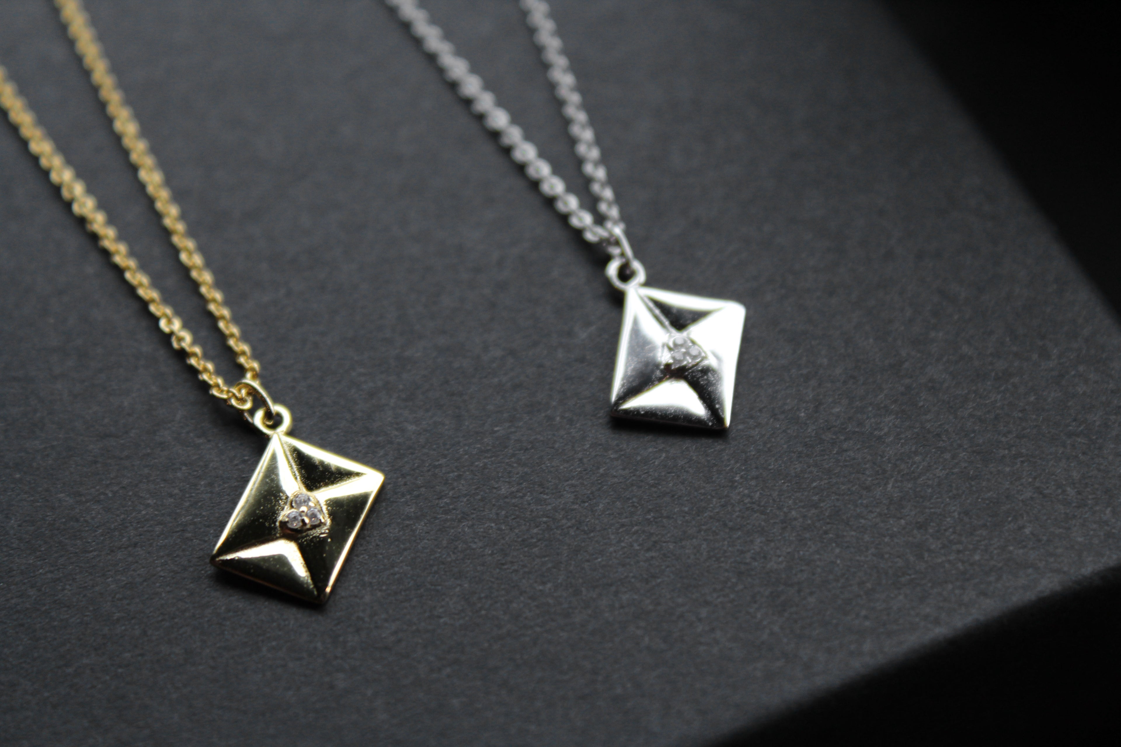 Clear CZ Love Letter Necklace