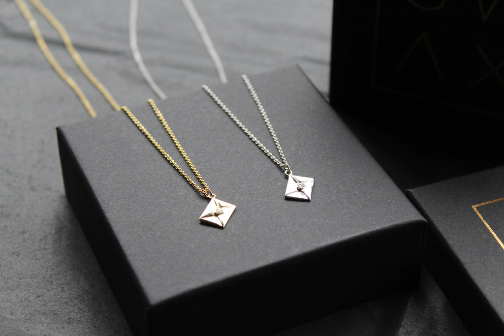 Clear CZ Love Letter Necklace