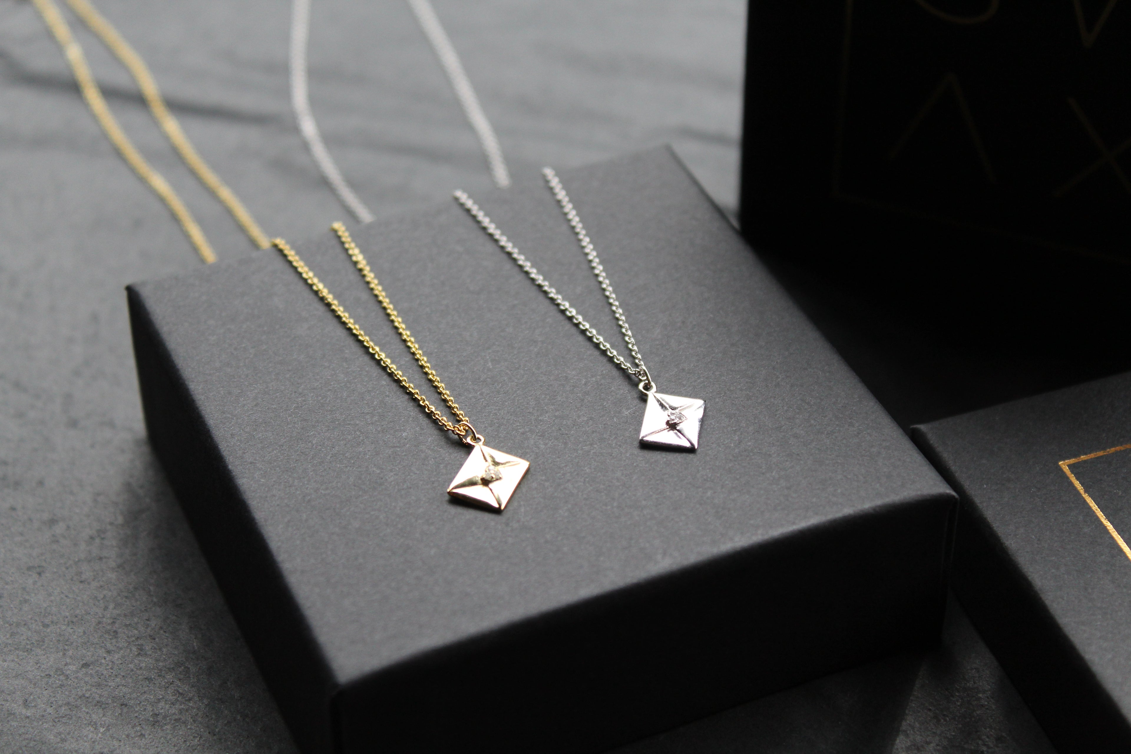 Clear CZ Love Letter Necklace