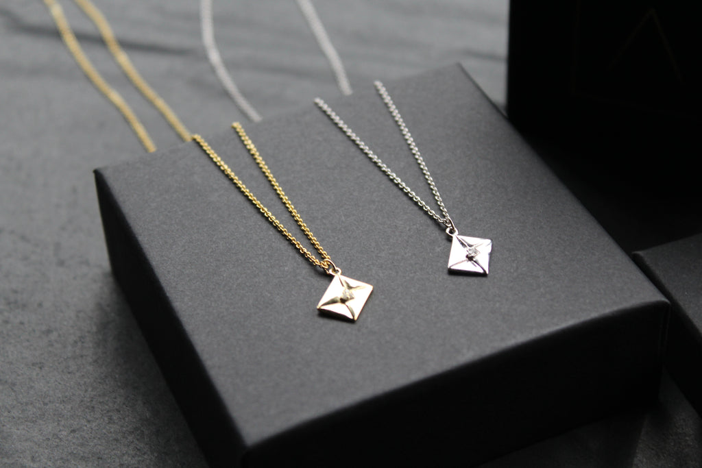 Clear CZ Love Letter Necklace