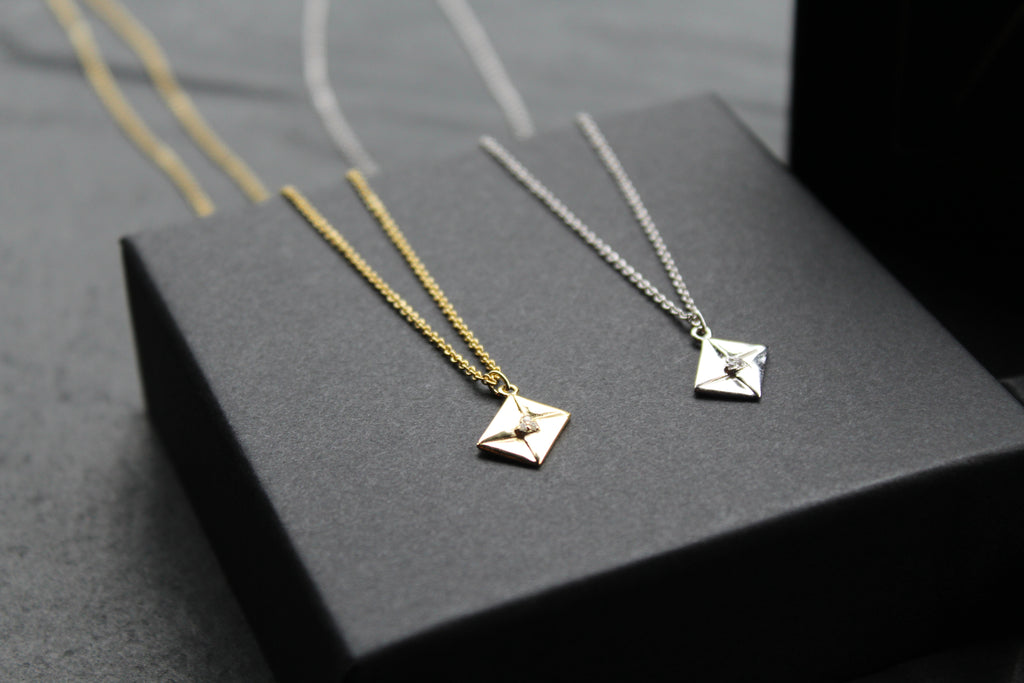 Clear CZ Love Letter Necklace