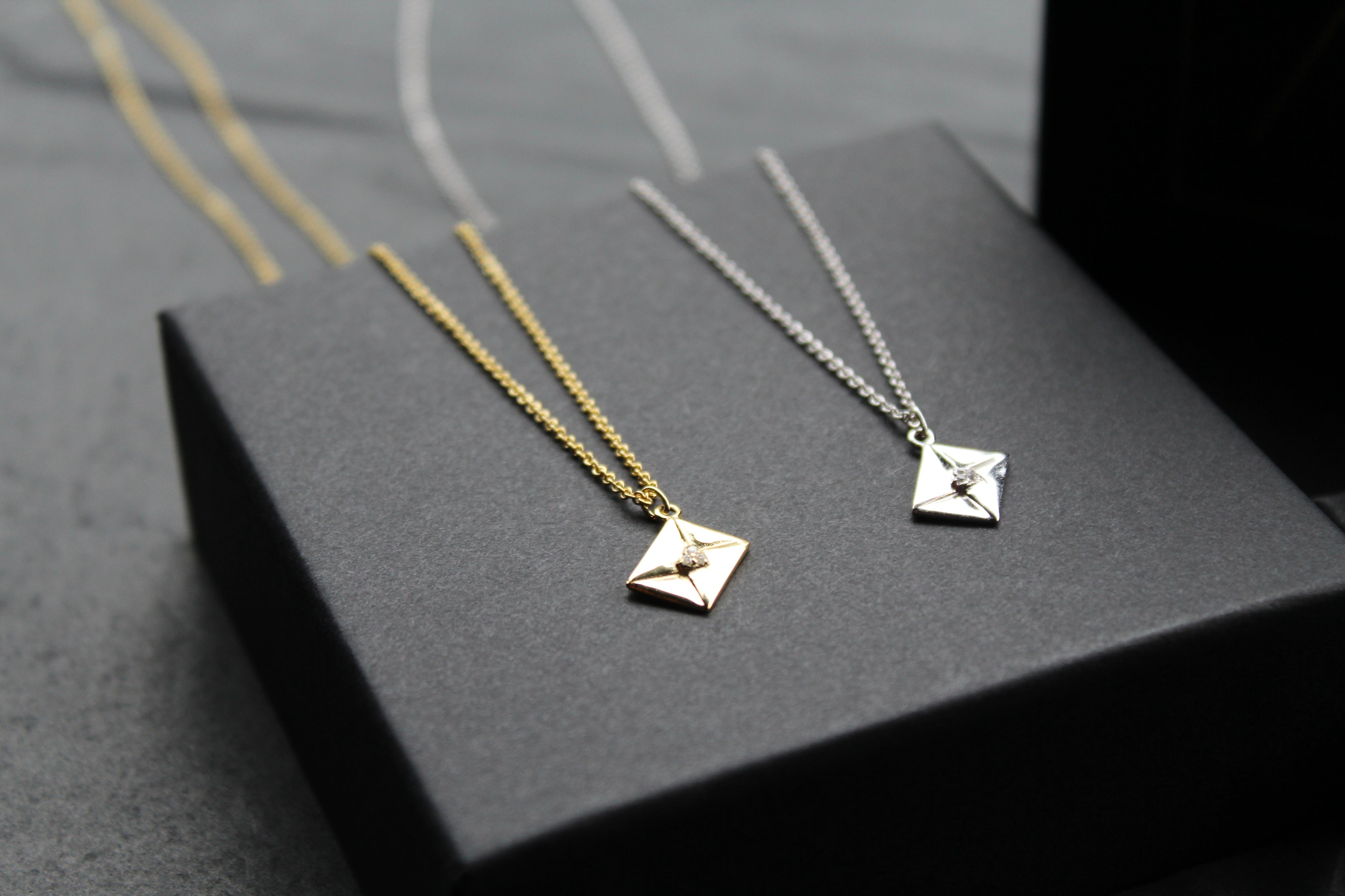 Clear CZ Love Letter Necklace