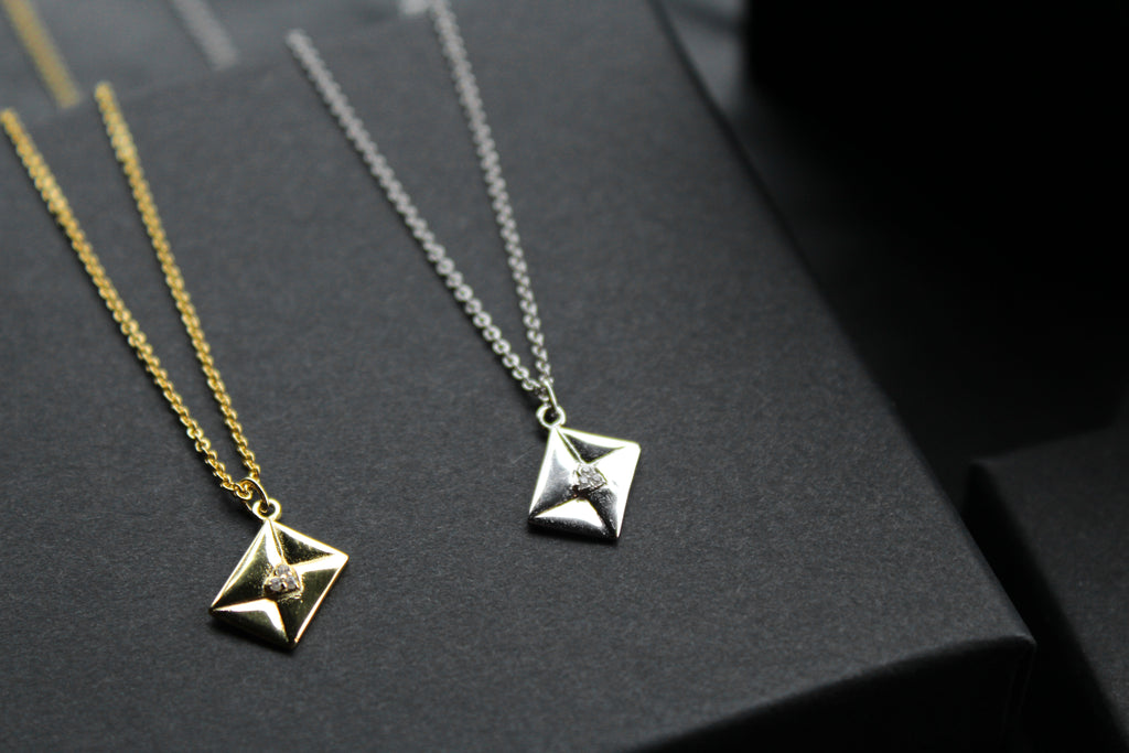 Clear CZ Love Letter Necklace