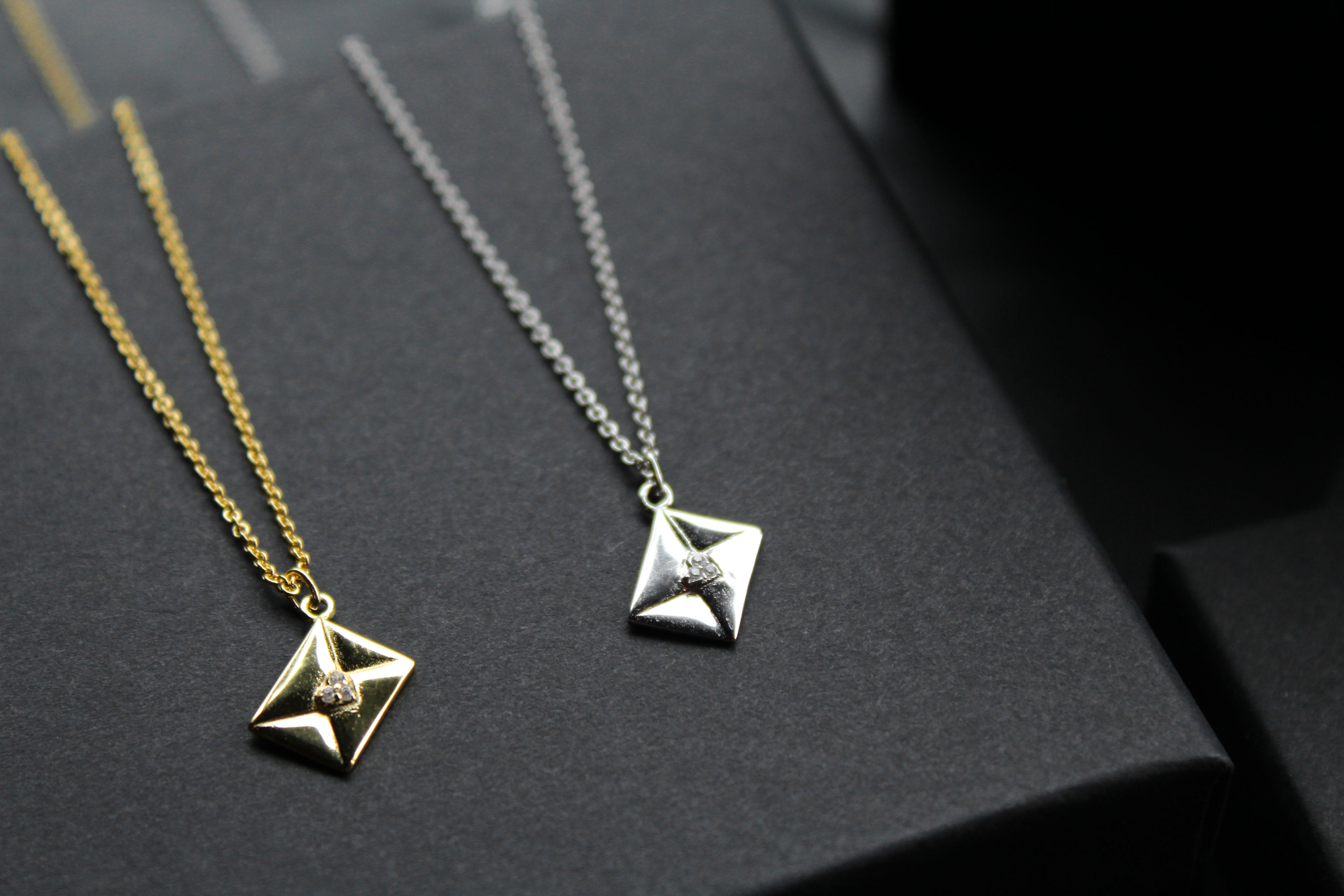 Clear CZ Love Letter Necklace