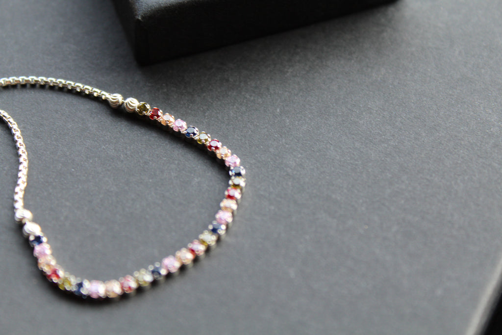 Cubic Zirconia Rainbow Slider Bracelet