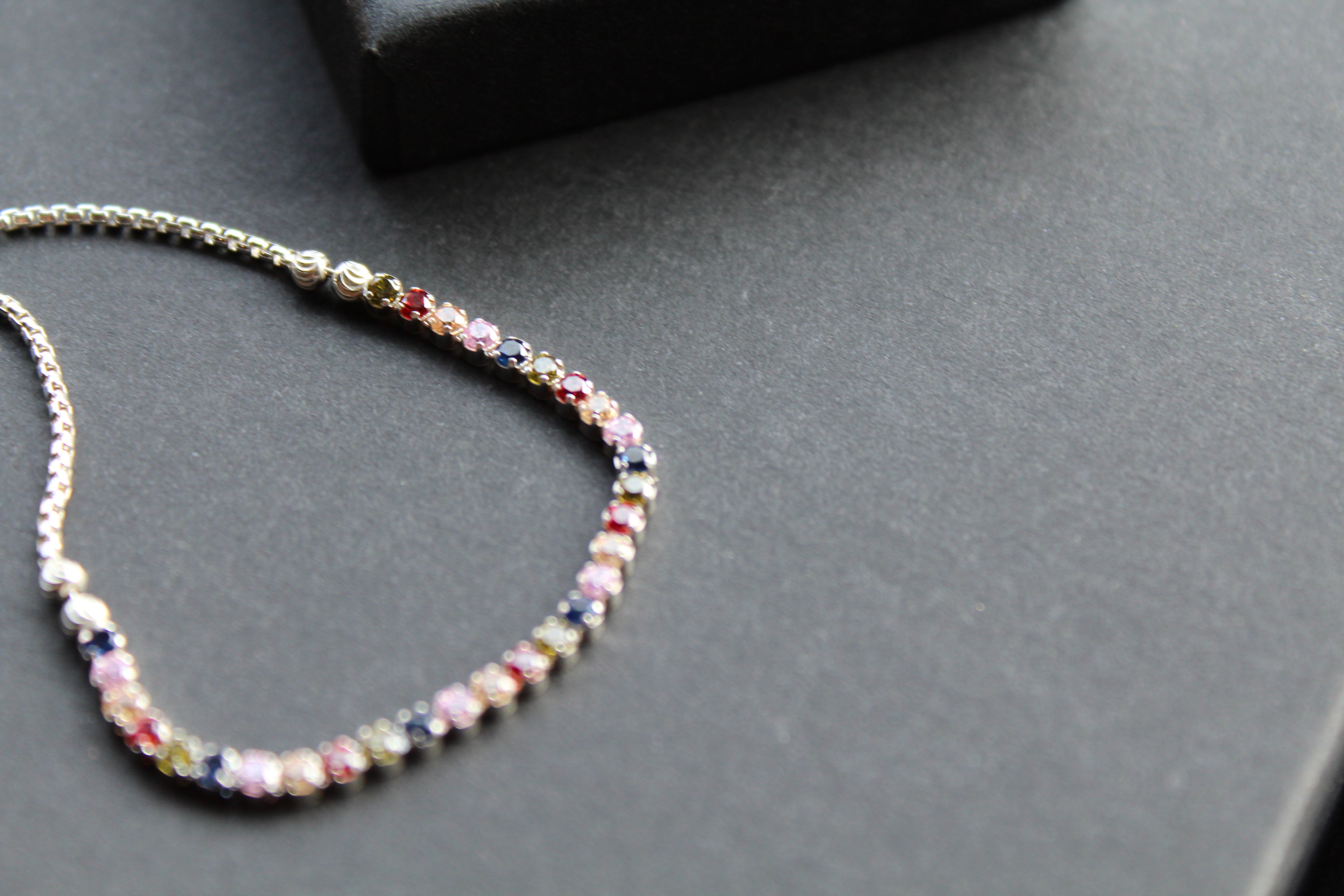Cubic Zirconia Rainbow Slider Bracelet