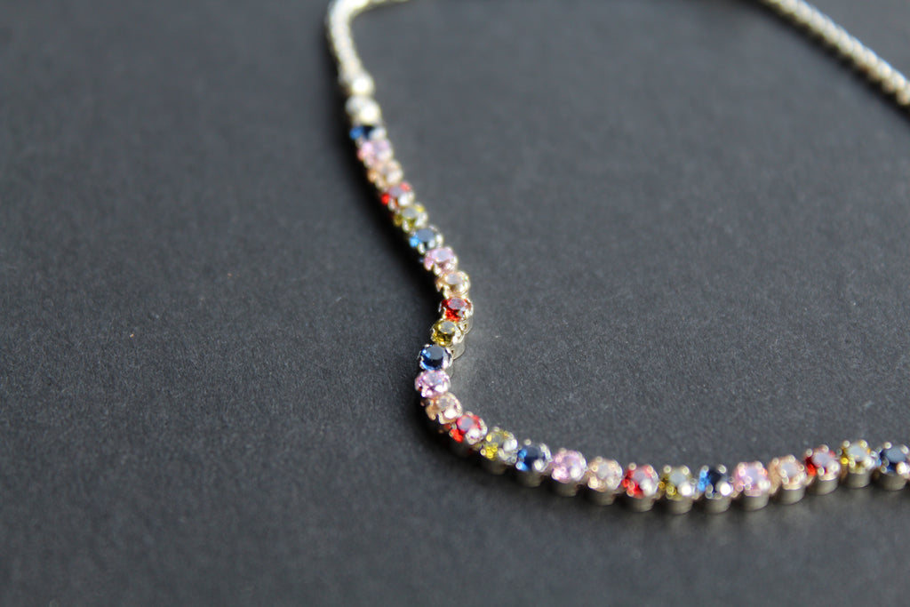 Cubic Zirconia Rainbow Slider Bracelet