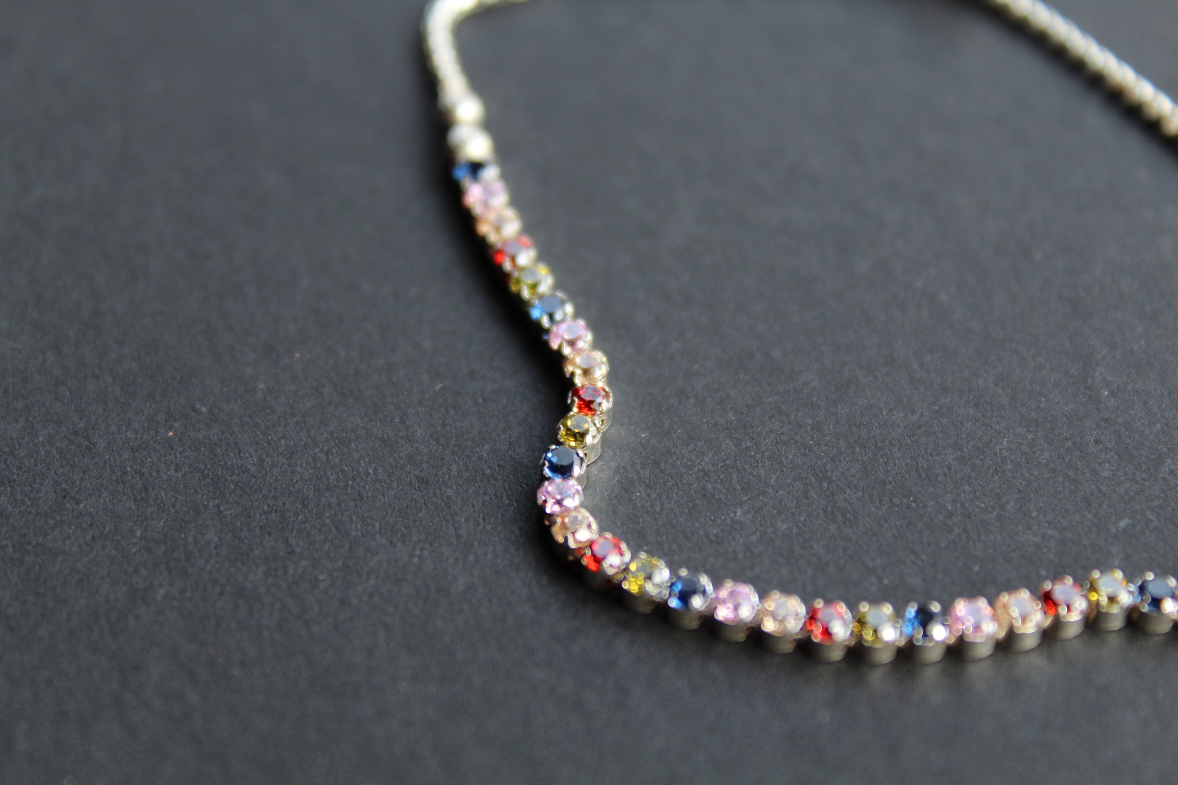Cubic Zirconia Rainbow Slider Bracelet
