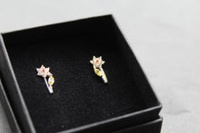 Load image into Gallery viewer, Cubic Zirconia Silver Daffodil Studs
