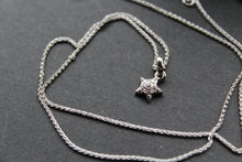Load image into Gallery viewer, Clear CZ Star Stud Pendant with 16-18&quot; Chain
