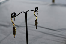 Load image into Gallery viewer, Gold Vermeil Willow Earrings with Clear CZ
