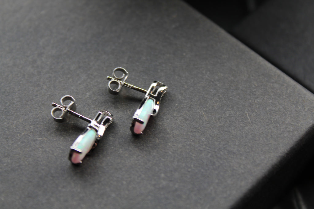 Cubic Zirconia & Opalite Earrings