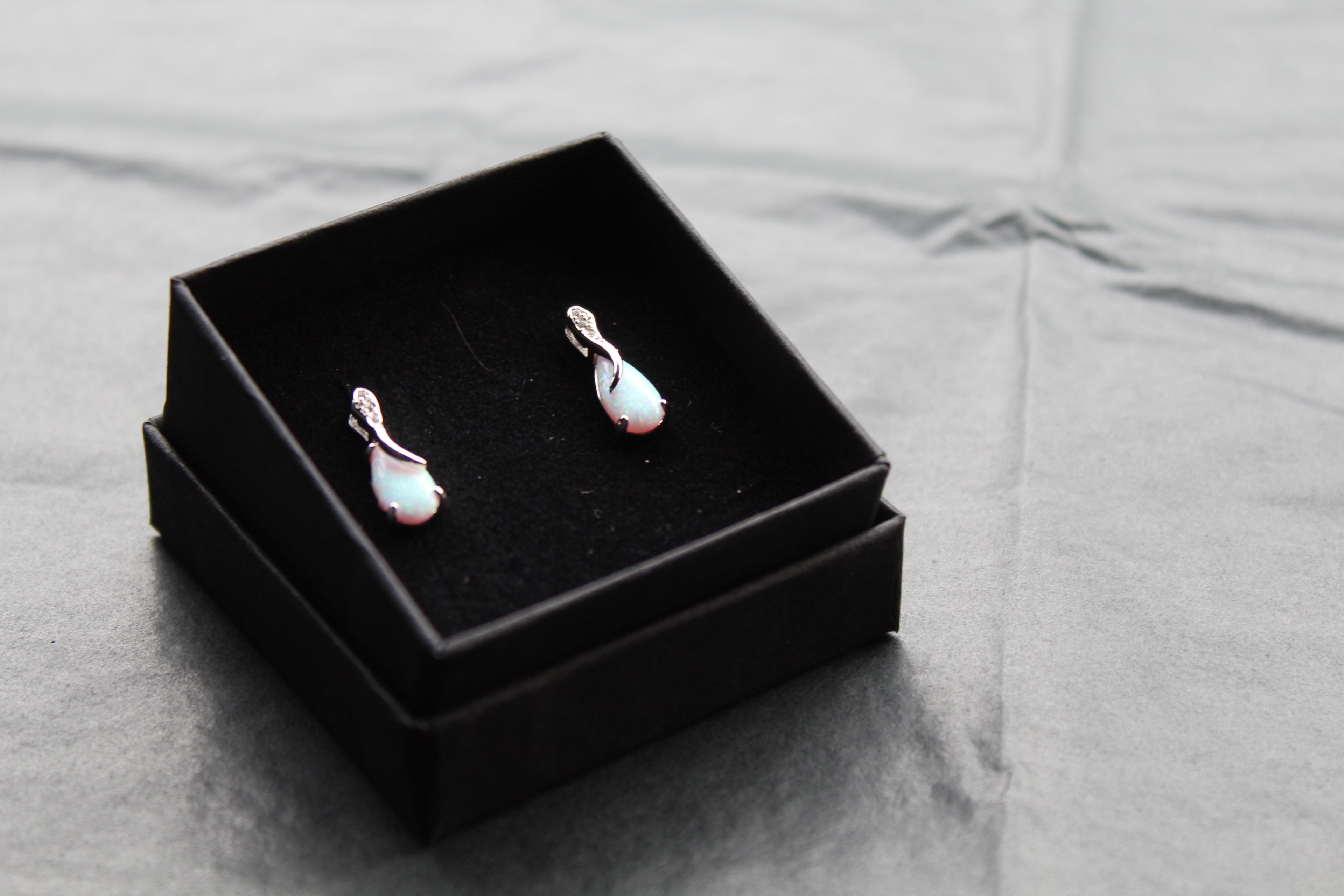 Cubic Zirconia & Opalite Earrings