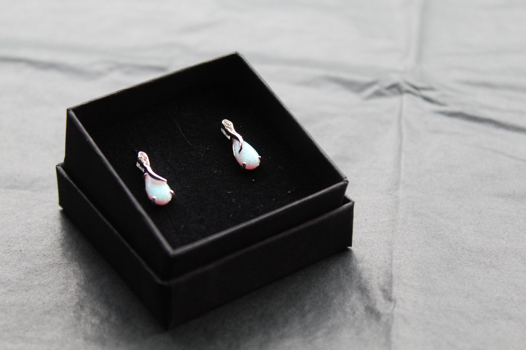Cubic Zirconia & Opalite Earrings
