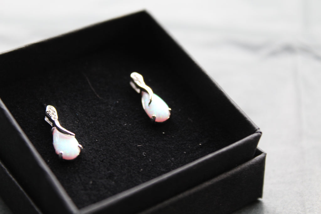 Cubic Zirconia & Opalite Earrings