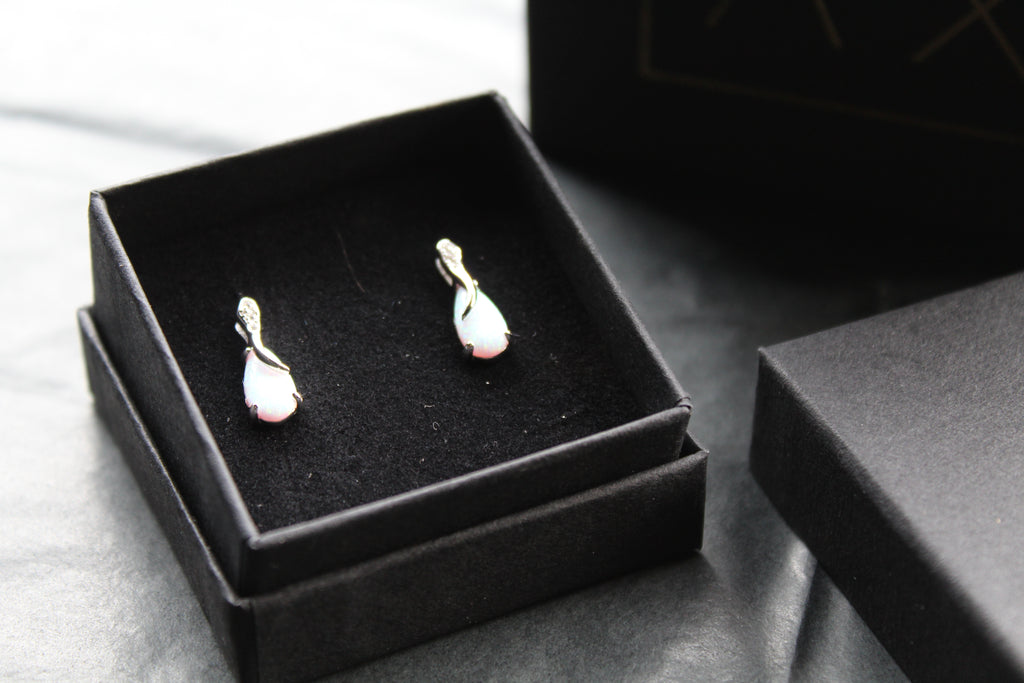 Cubic Zirconia & Opalite Earrings