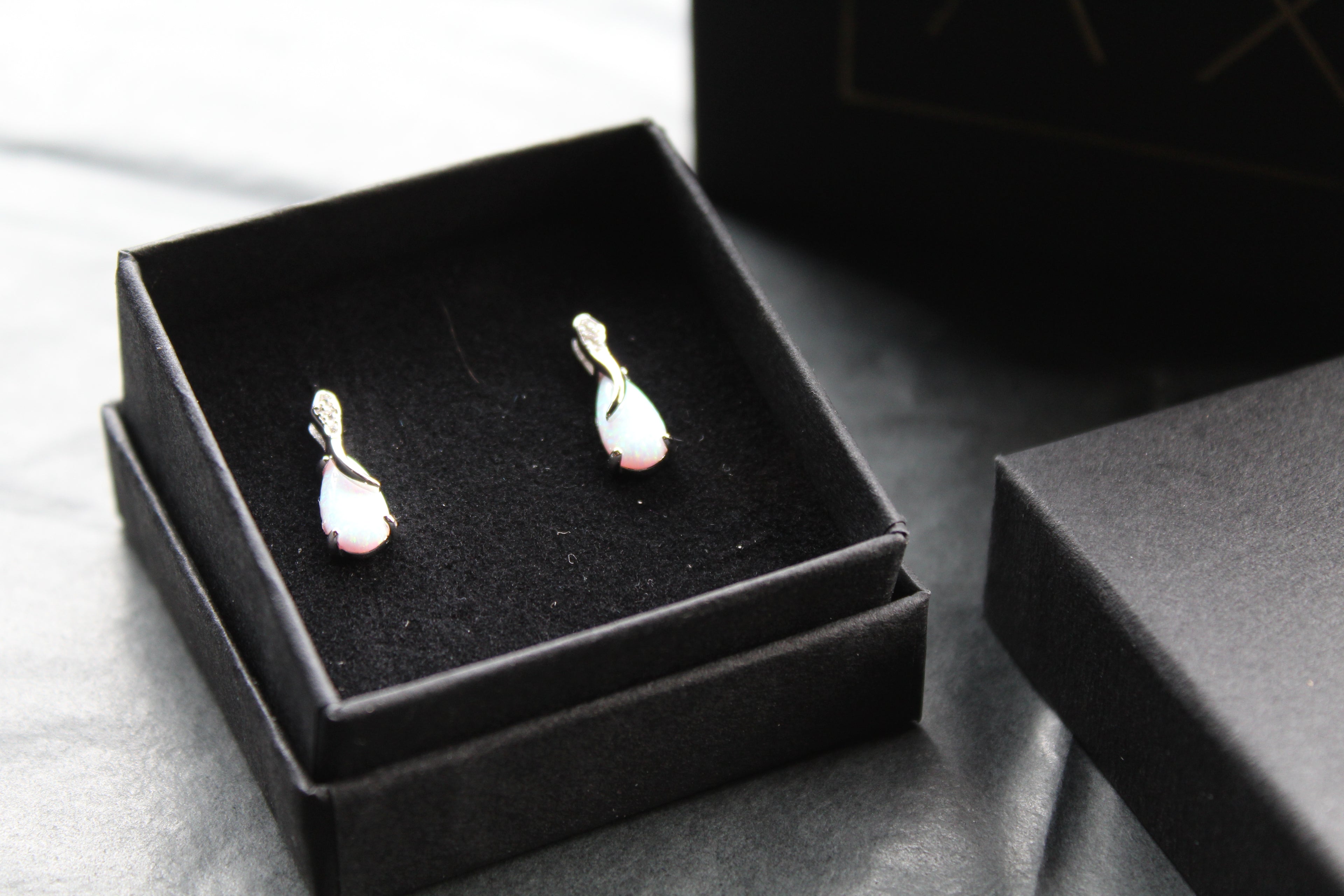 Cubic Zirconia & Opalite Earrings