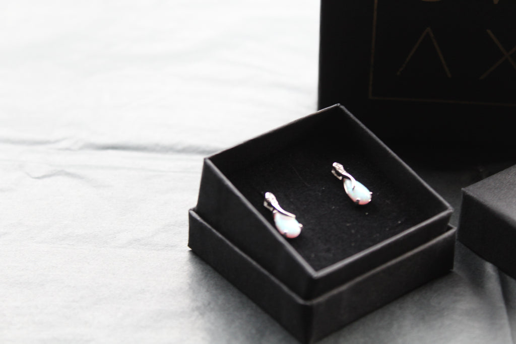 Cubic Zirconia & Opalite Earrings