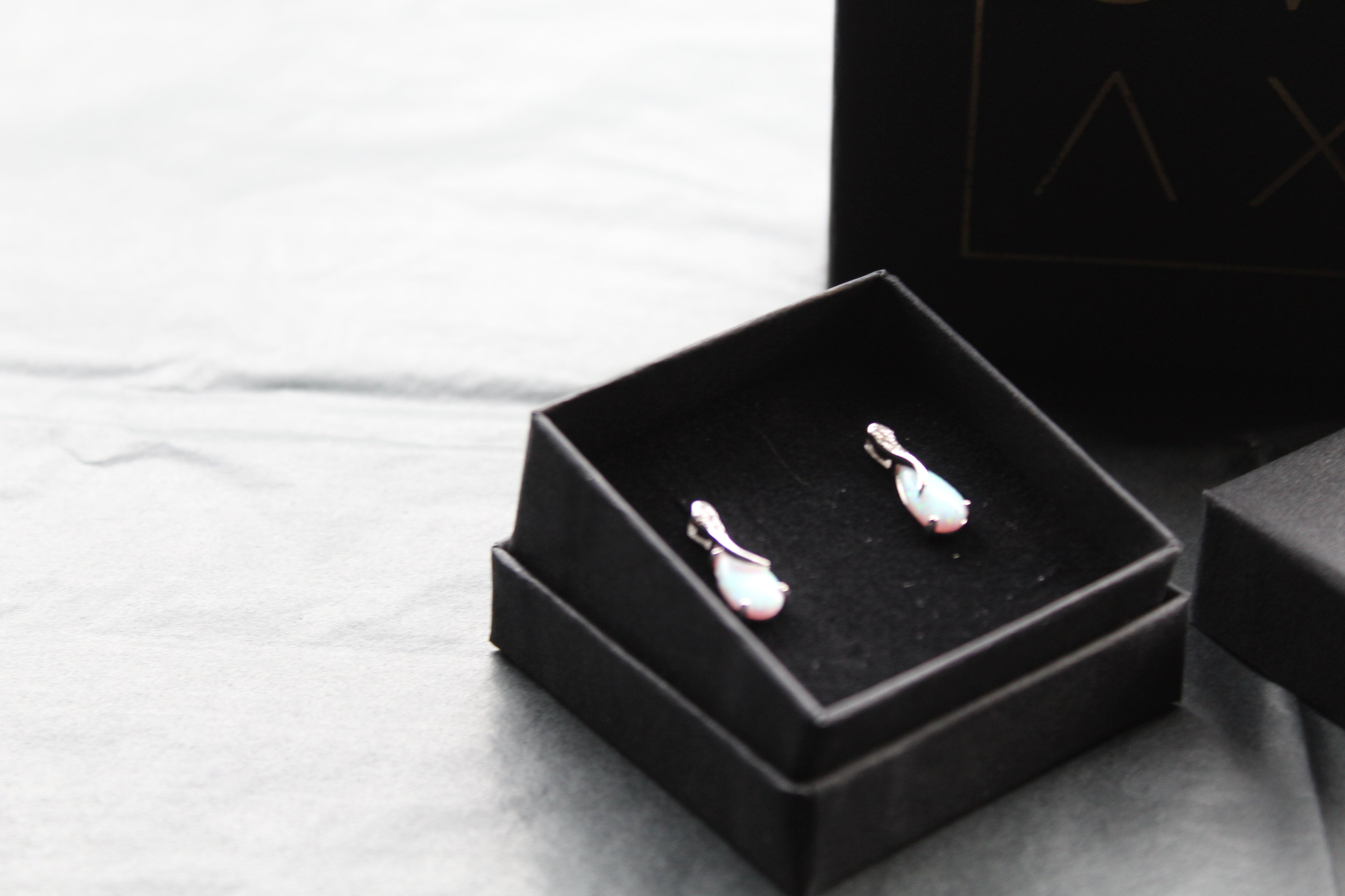 Cubic Zirconia & Opalite Earrings