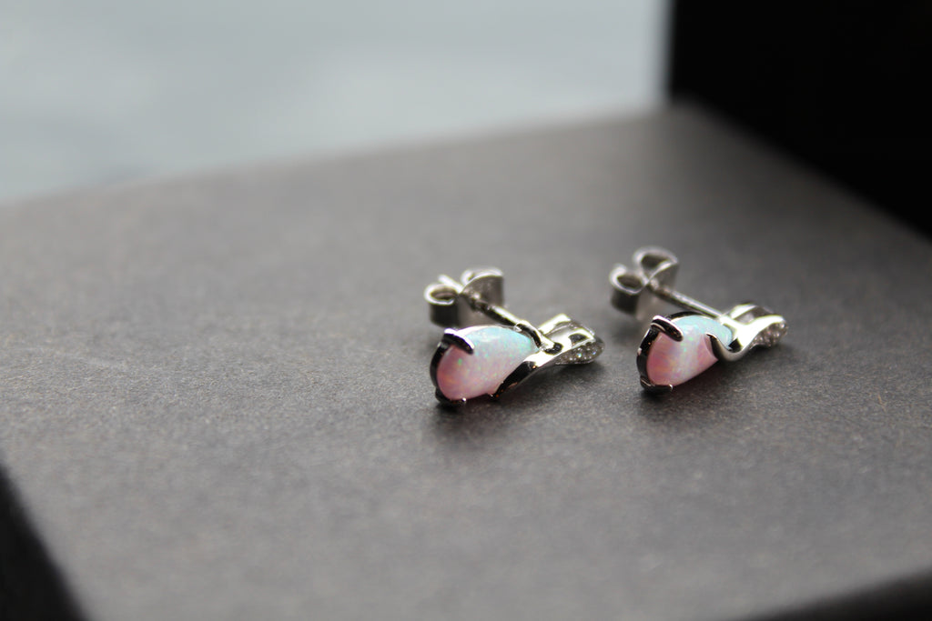 Cubic Zirconia & Opalite Earrings