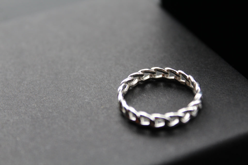Curb Chain Silver Ring