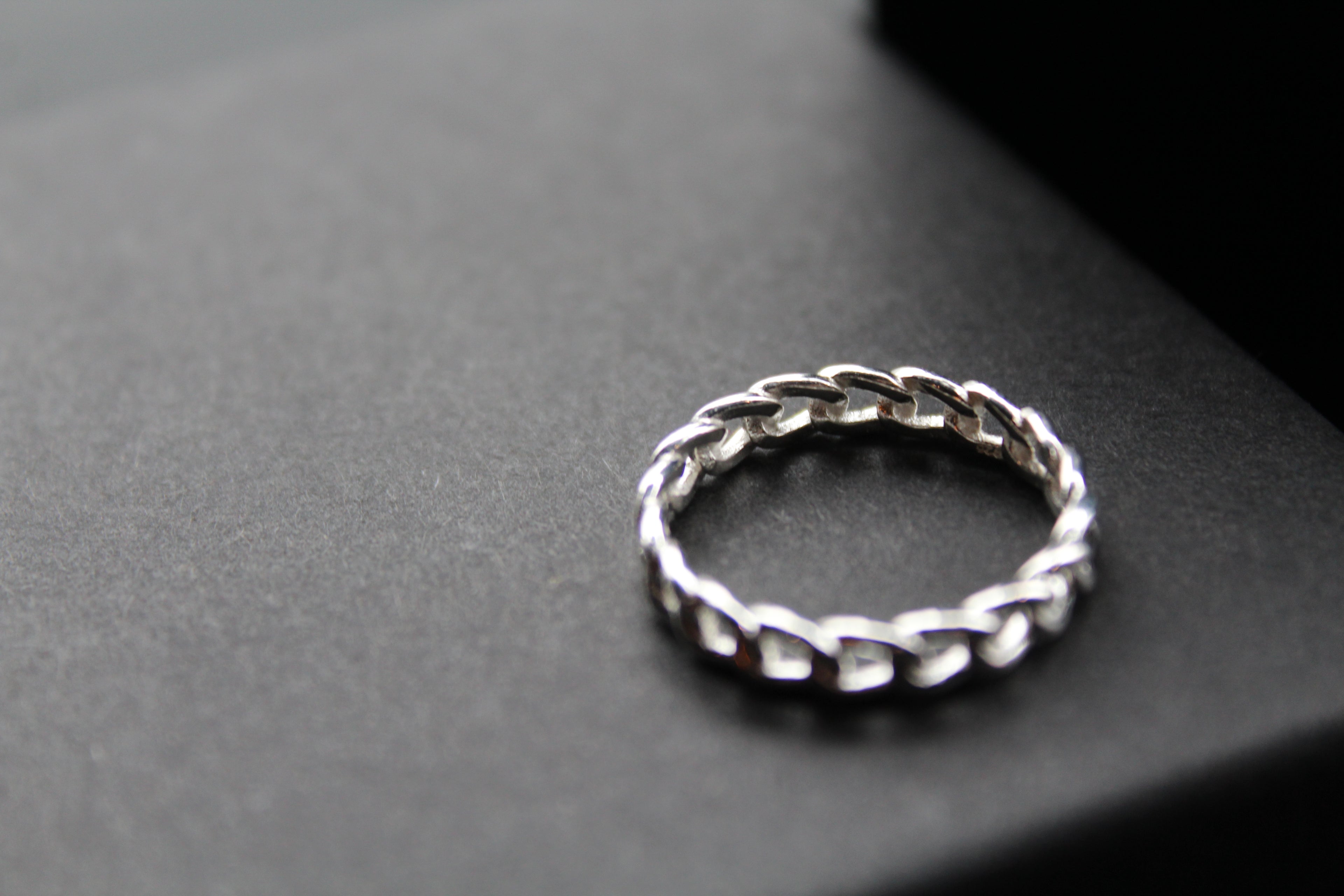 Curb Chain Silver Ring