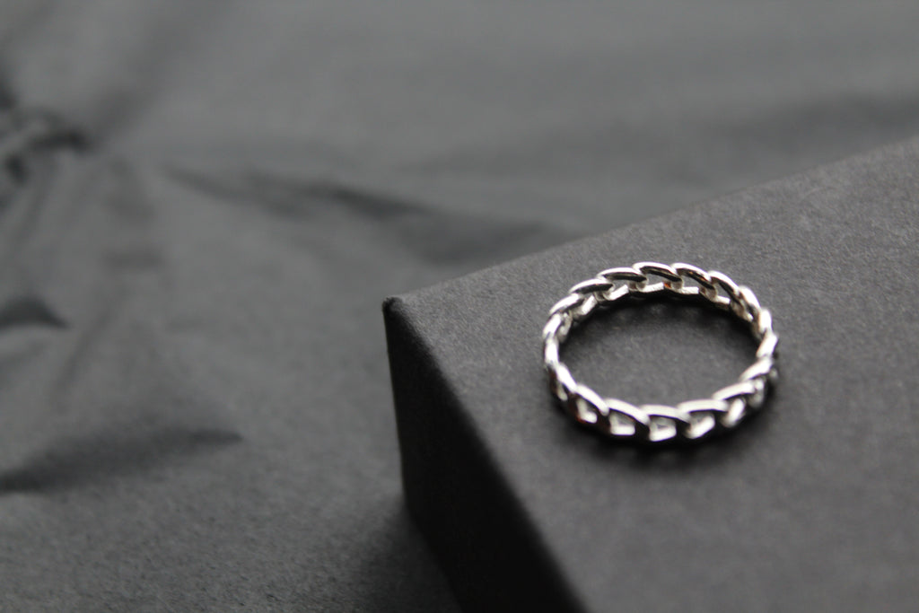 Curb Chain Silver Ring