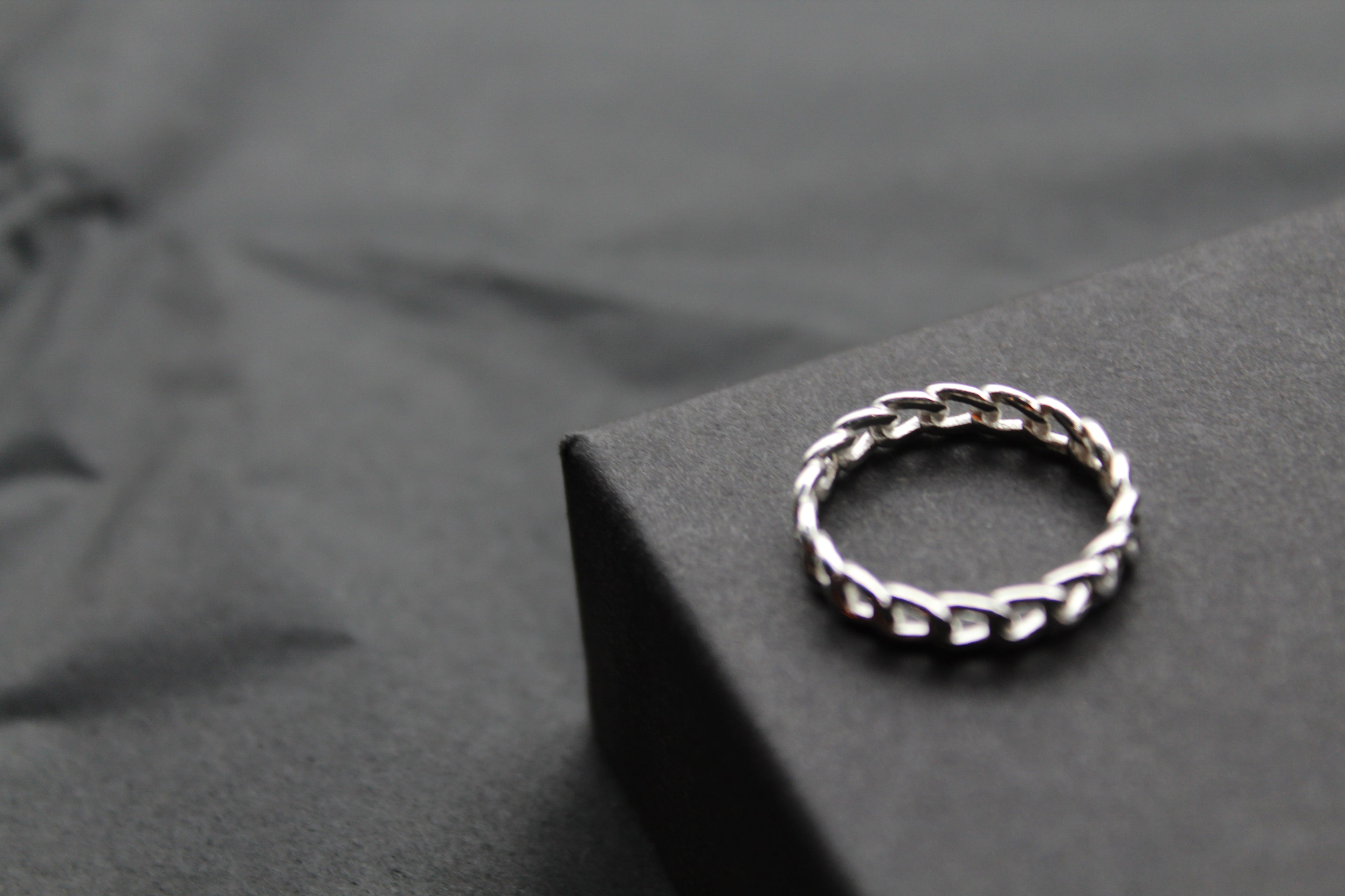 Curb Chain Silver Ring