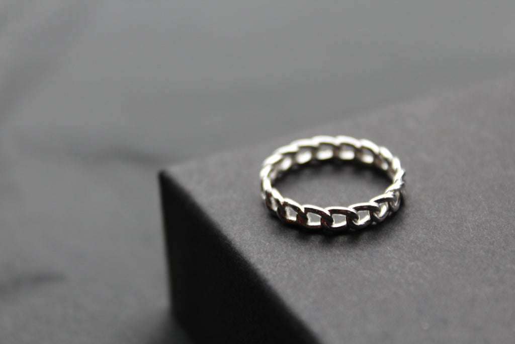Curb Chain Silver Ring