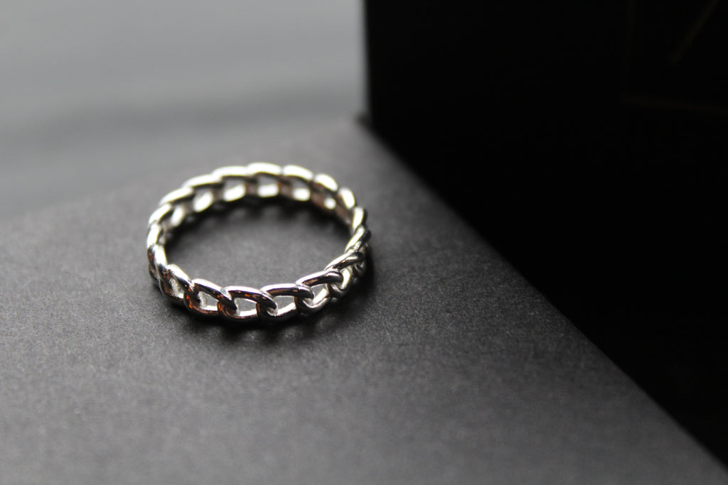 Curb Chain Silver Ring