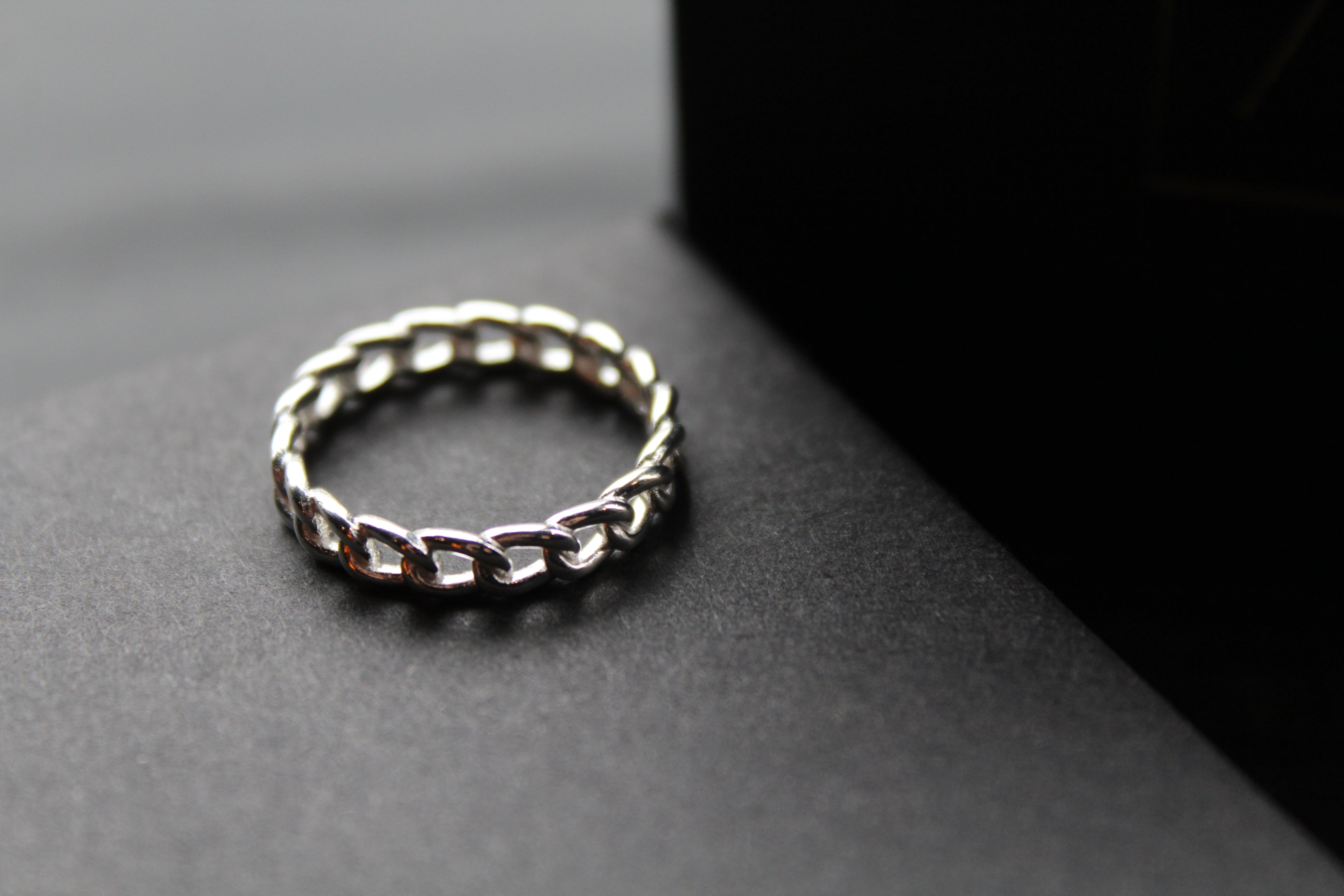 Curb Chain Silver Ring