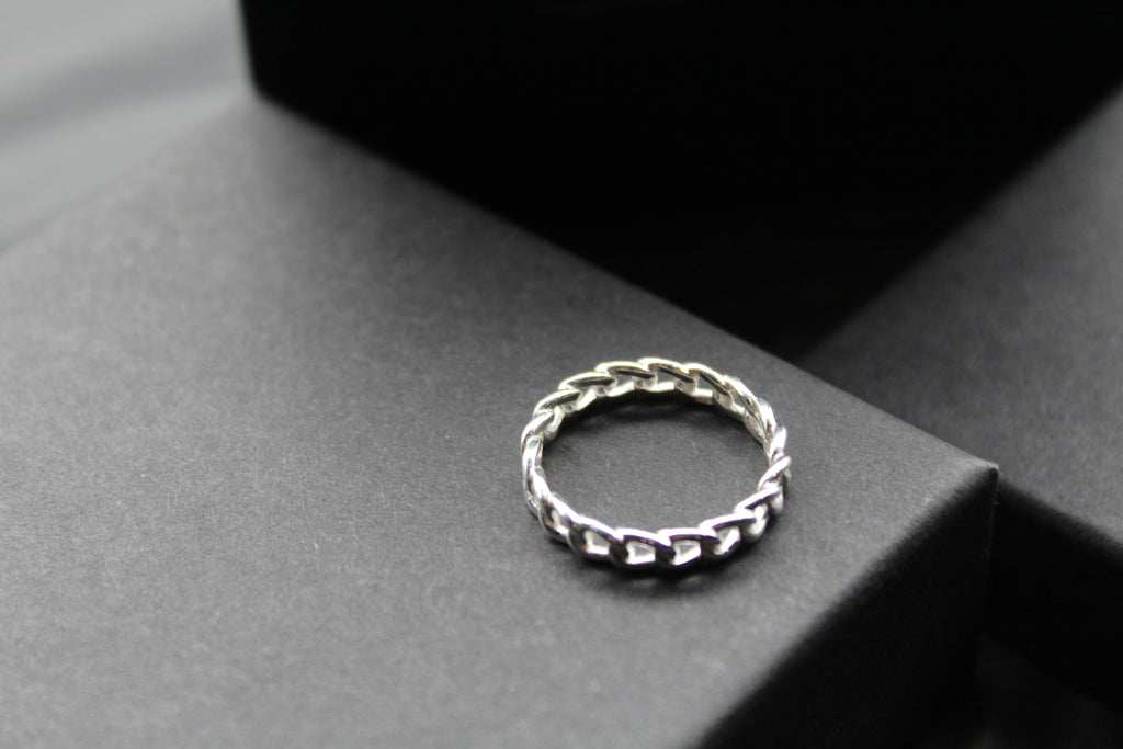 Curb Chain Silver Ring