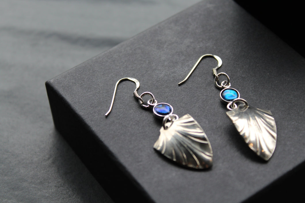 Cutlery Earrings with Abalone