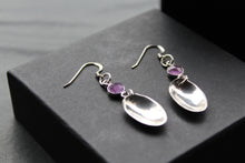 Load image into Gallery viewer, Cutlery Earrings with Amethyst
