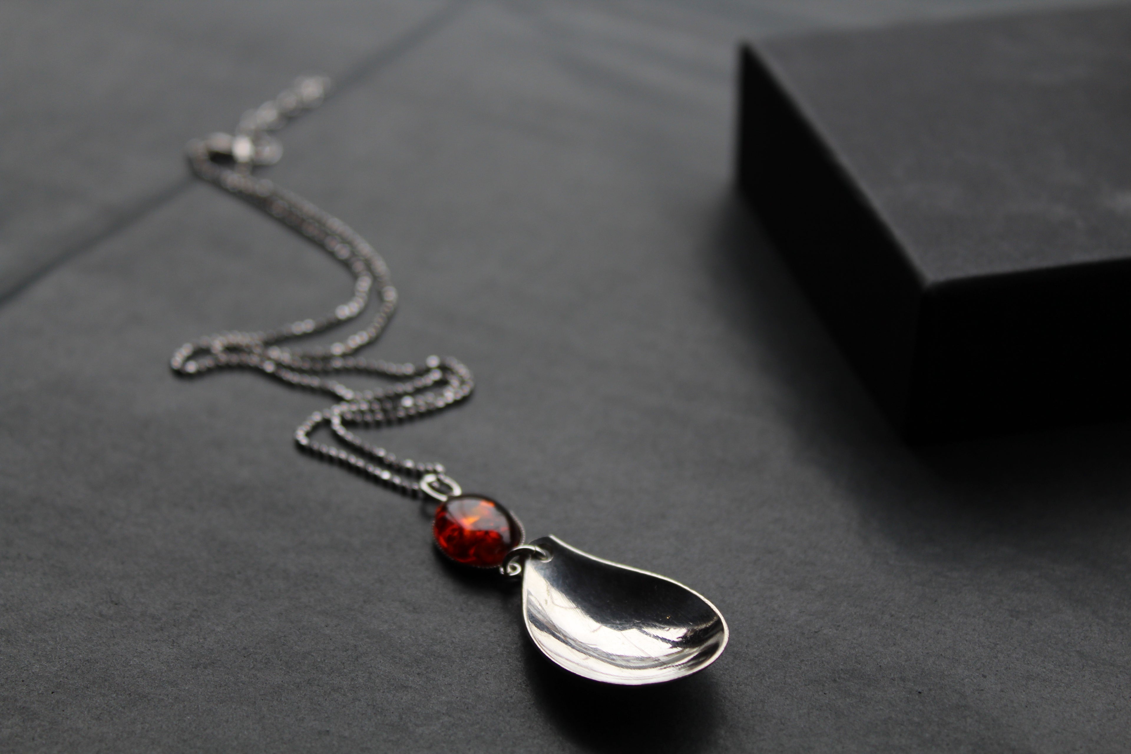 Cutlery Necklace with Amber