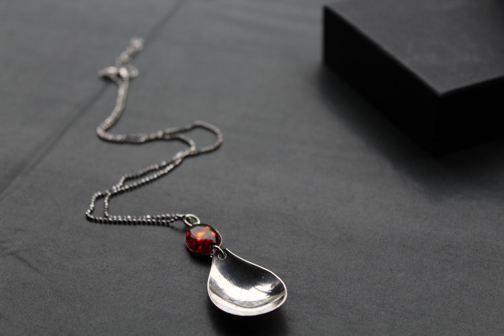 Cutlery Necklace with Amber