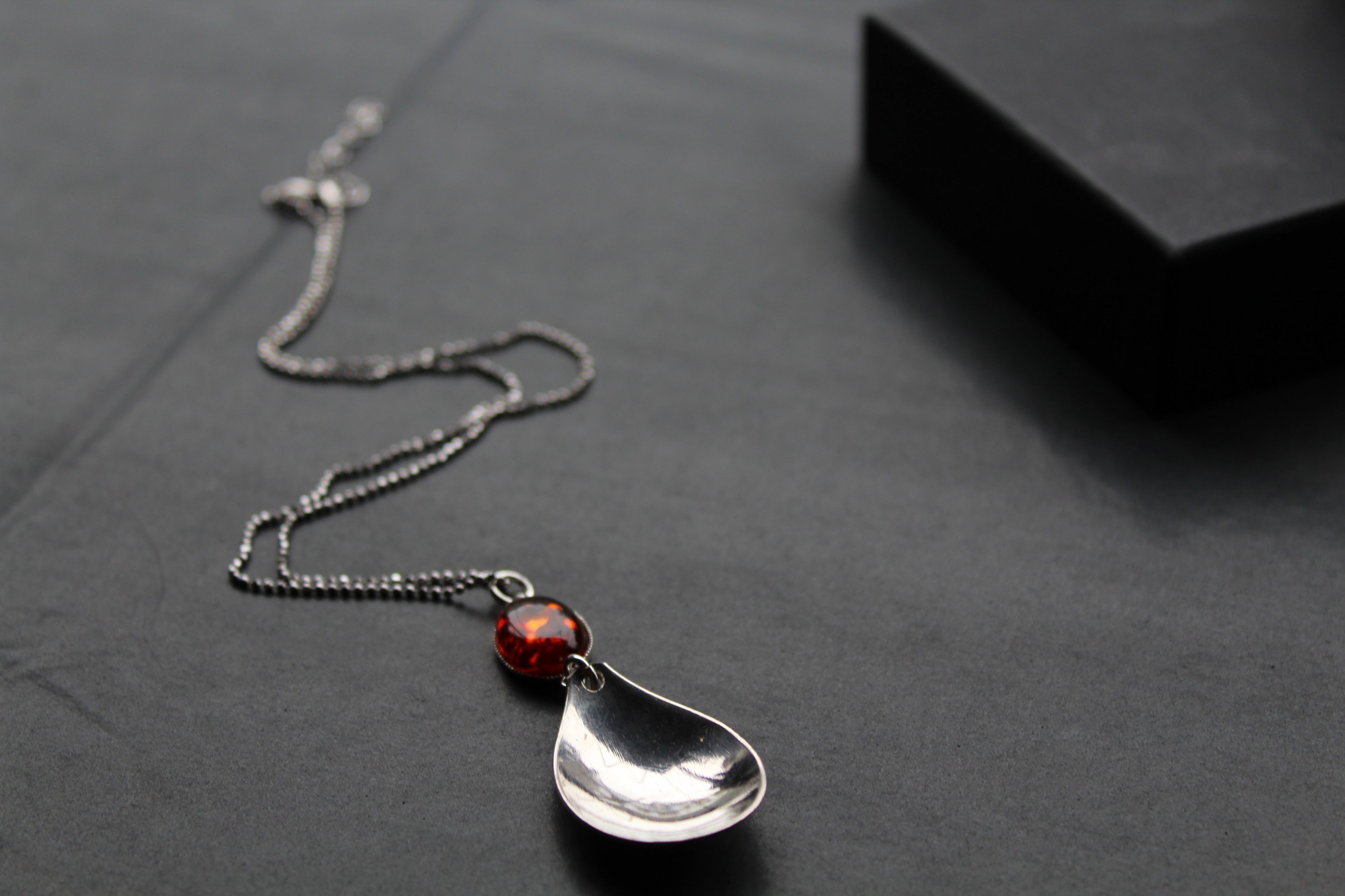 Cutlery Necklace with Amber
