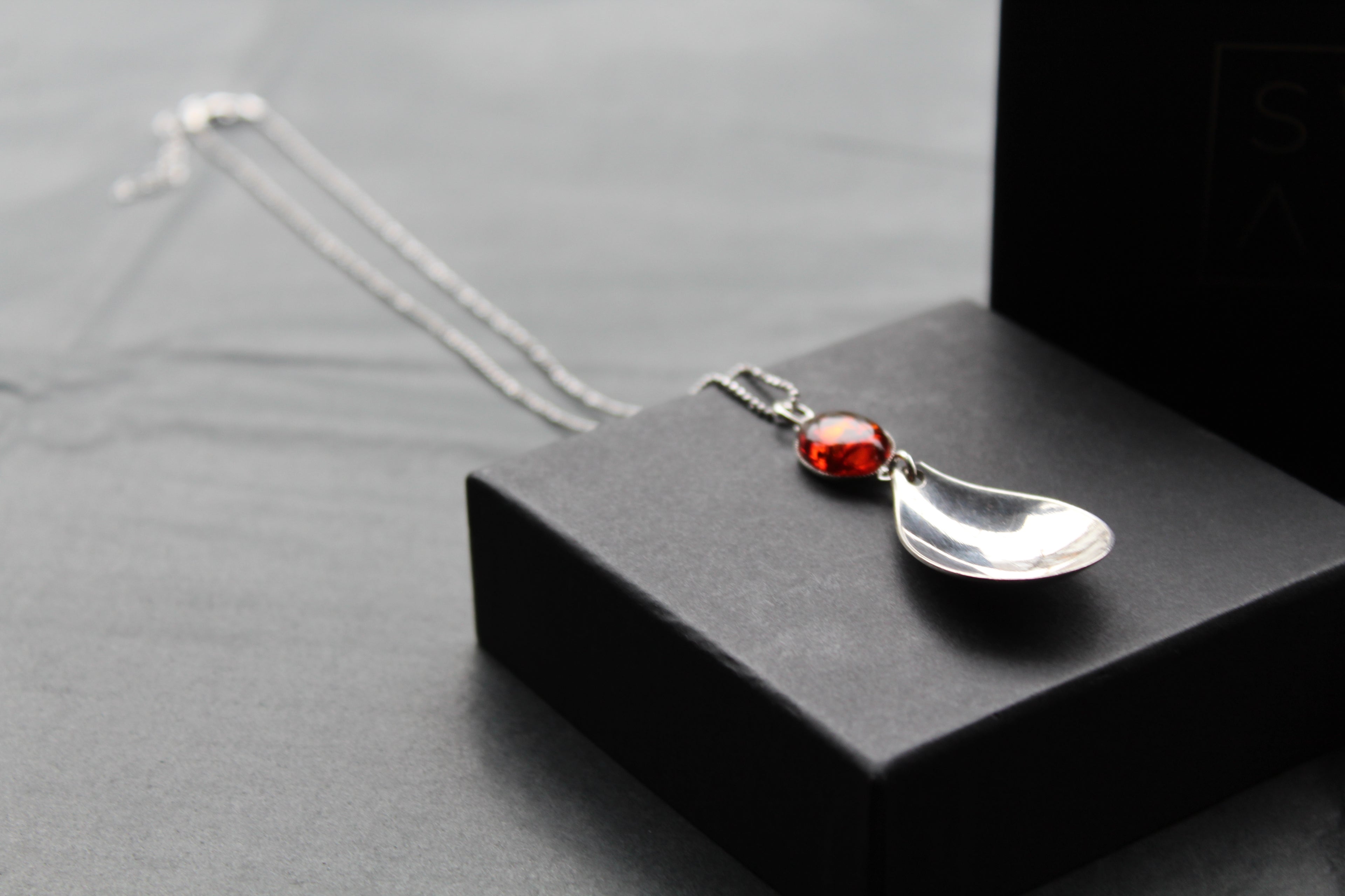 Cutlery Necklace with Amber