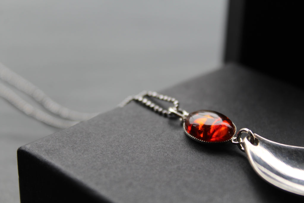 Cutlery Necklace with Amber