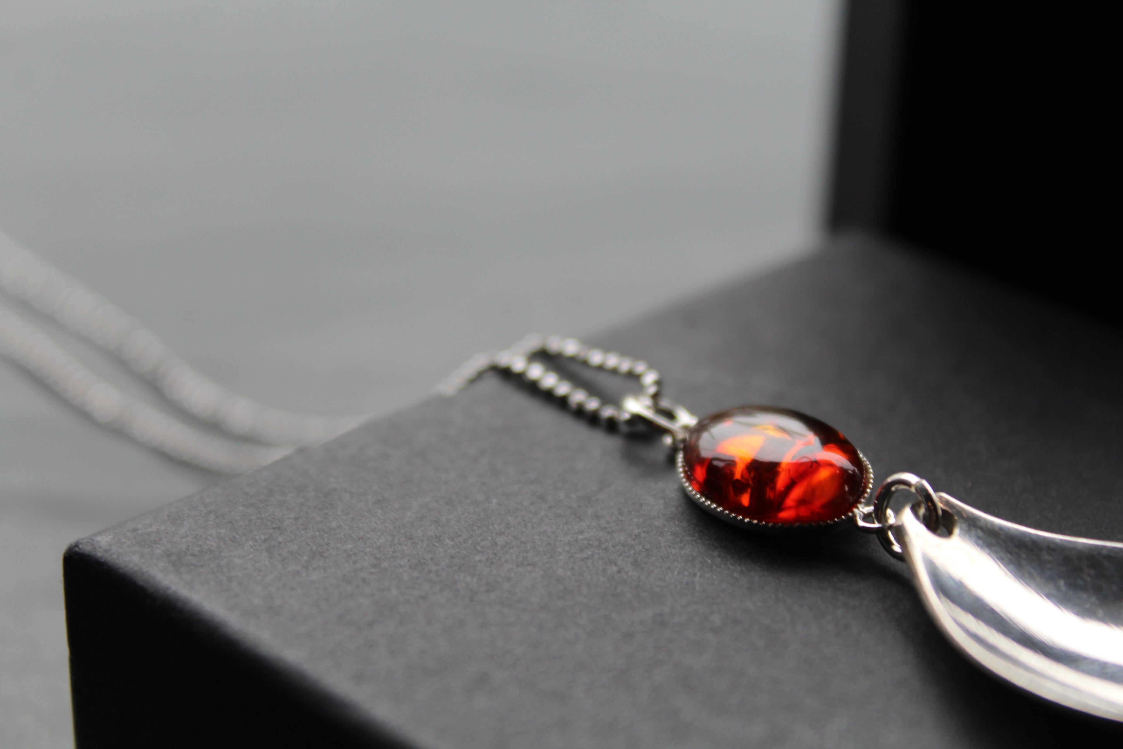 Cutlery Necklace with Amber