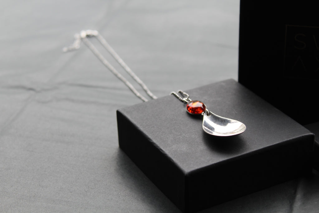 Cutlery Necklace with Amber