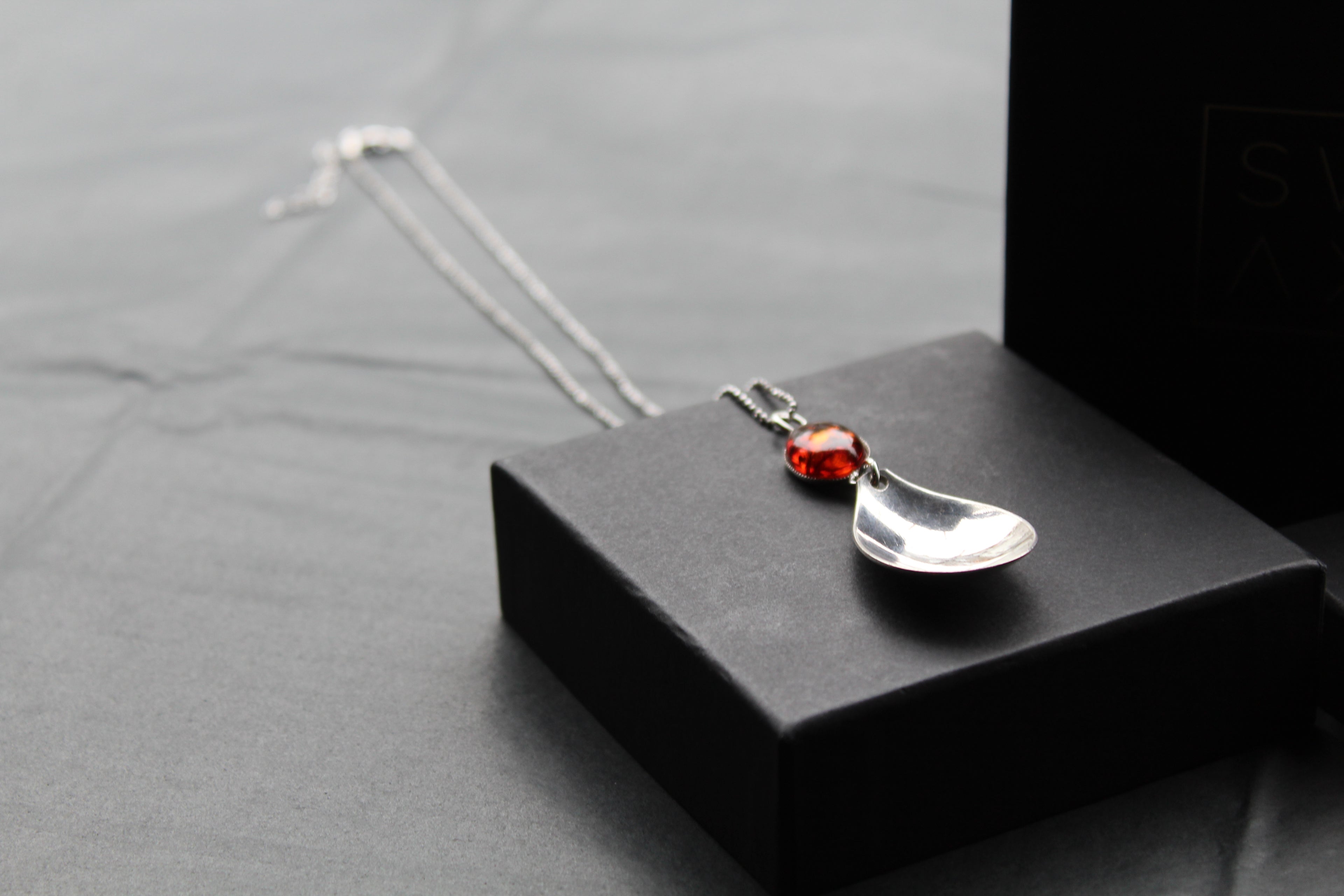Cutlery Necklace with Amber