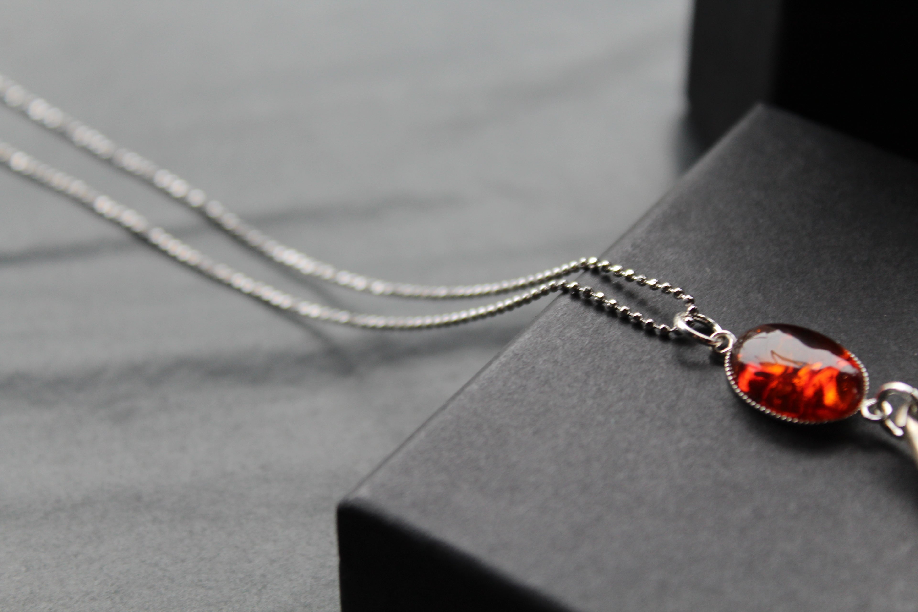 Cutlery Necklace with Amber