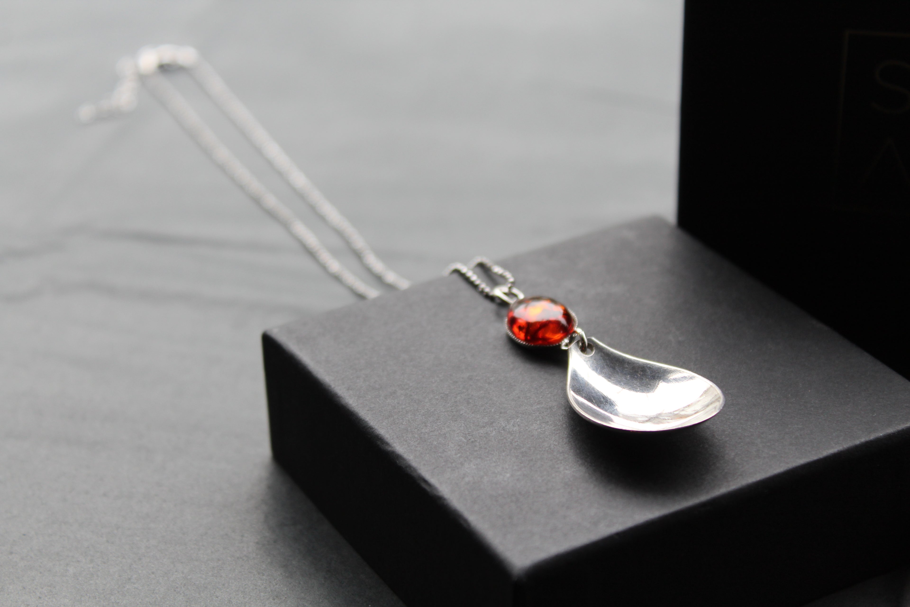 Cutlery Necklace with Amber