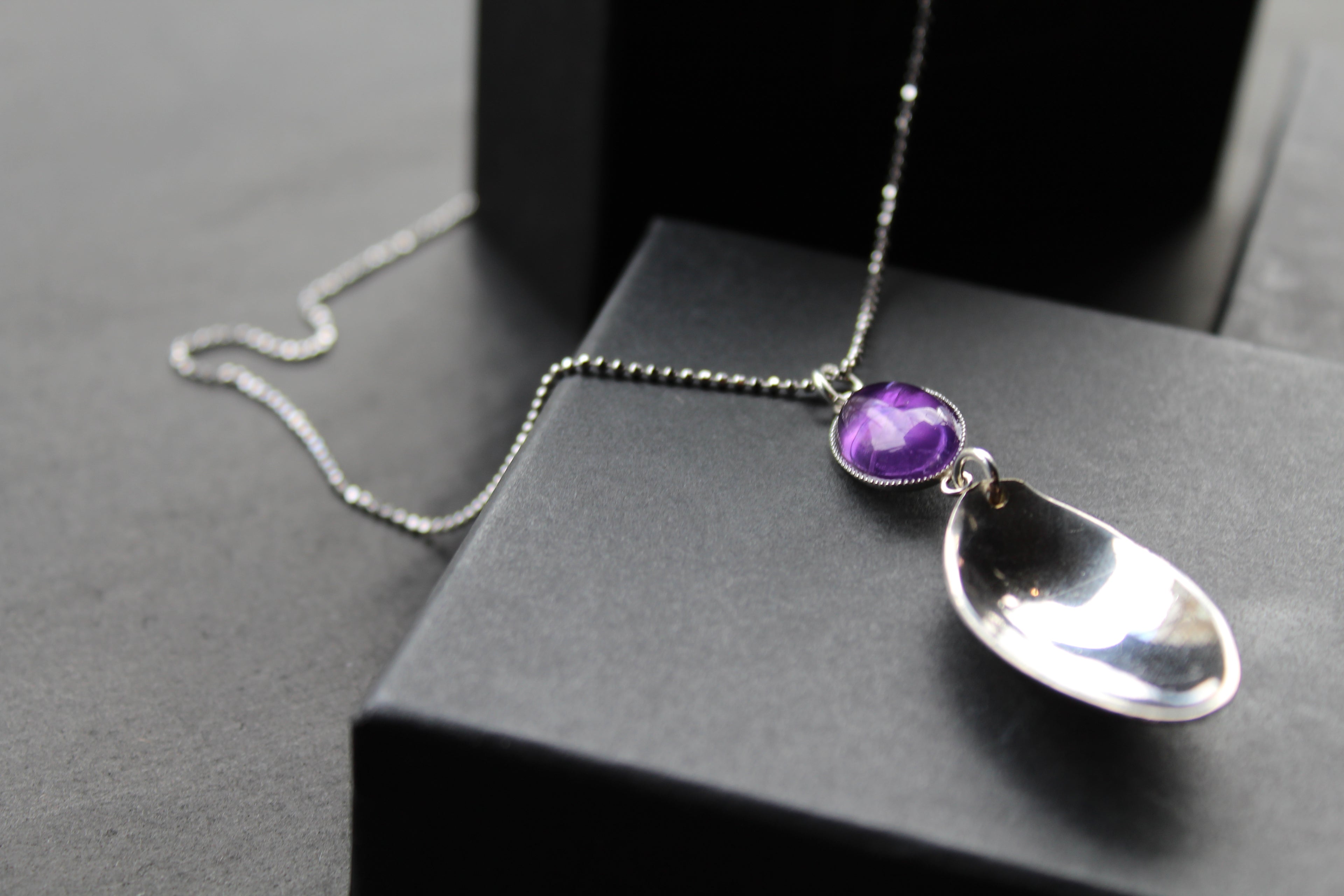 Cutlery Pendant with Amethyst