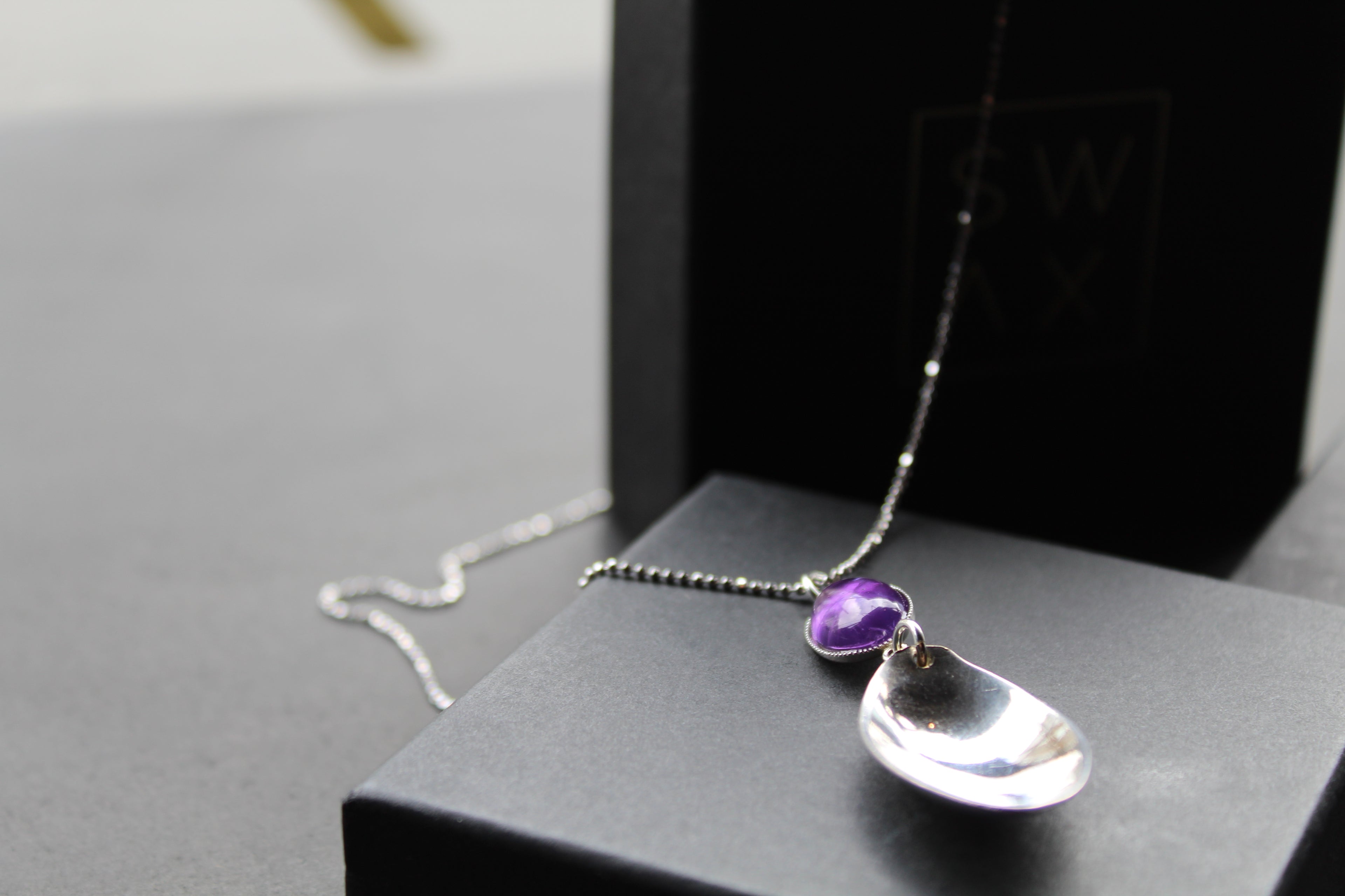 Cutlery Pendant with Amethyst