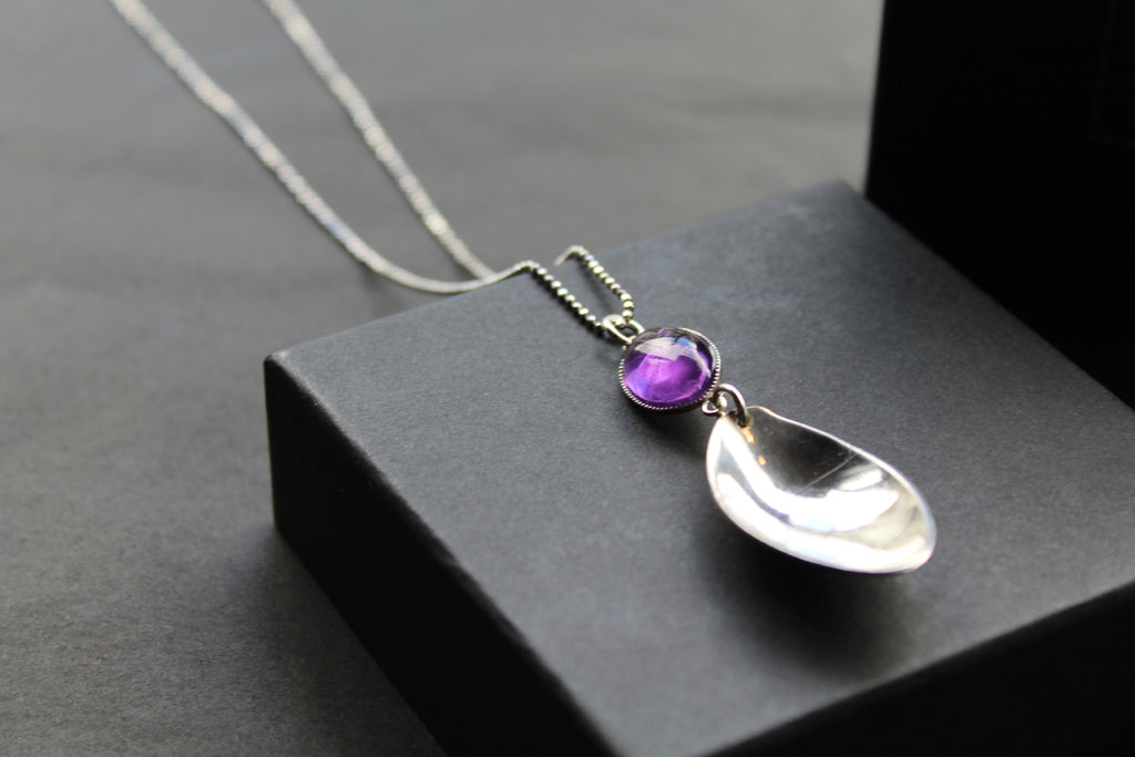 Cutlery Pendant with Amethyst
